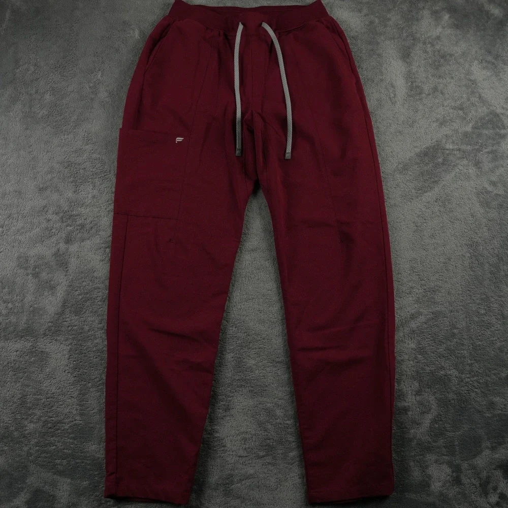 Fabletics Intake Scrub Pant Mens M Burgundy Performance Stretch Cargo‎ Medical